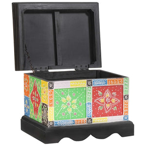 Förvaringslåda Flerfärgsdesign 40 x 30 x 30 cm Massivt Mangoträ