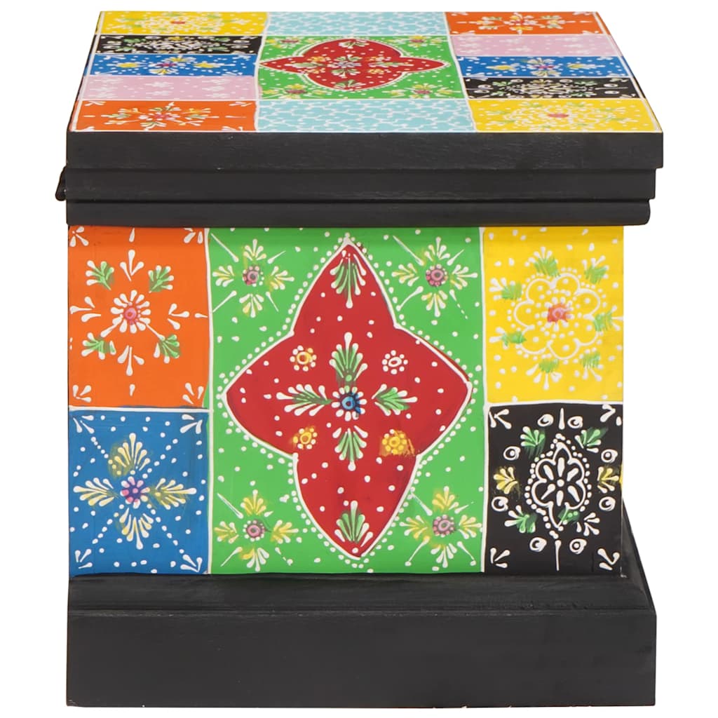 Förvaringslåda Flerfärgsdesign 40 x 30 x 30 cm Massivt Mangoträ