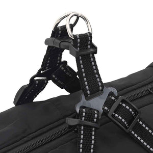 Hundtäcke med sele vattentät reflex svart L52