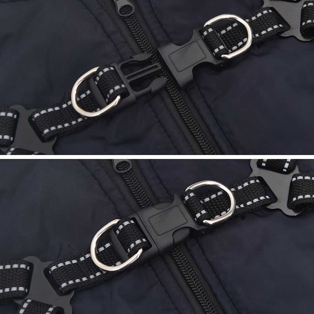 Hundtäcke med sele vattentät reflex marinblå L24