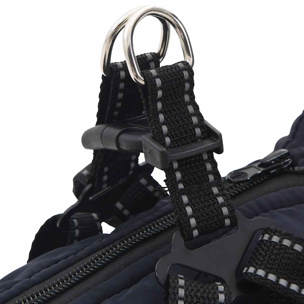 Hundtäcke med sele vattentät reflex marinblå L24