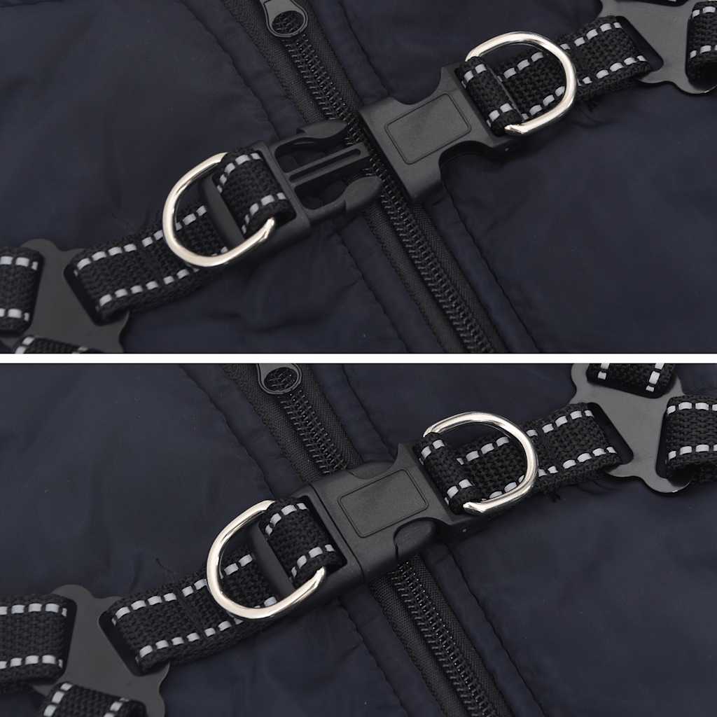 Hundtäcke med sele vattentät reflex marinblå L40