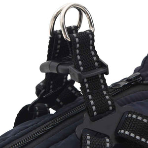 Hundtäcke med sele vattentät reflex marinblå L40