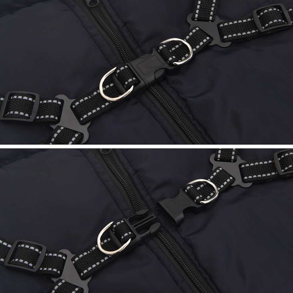 Hundtäcke med sele vattentät reflex marinblå L48