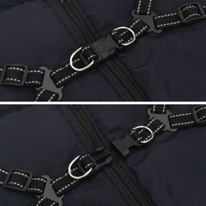 Hundtäcke med sele vattentät reflex marinblå L48