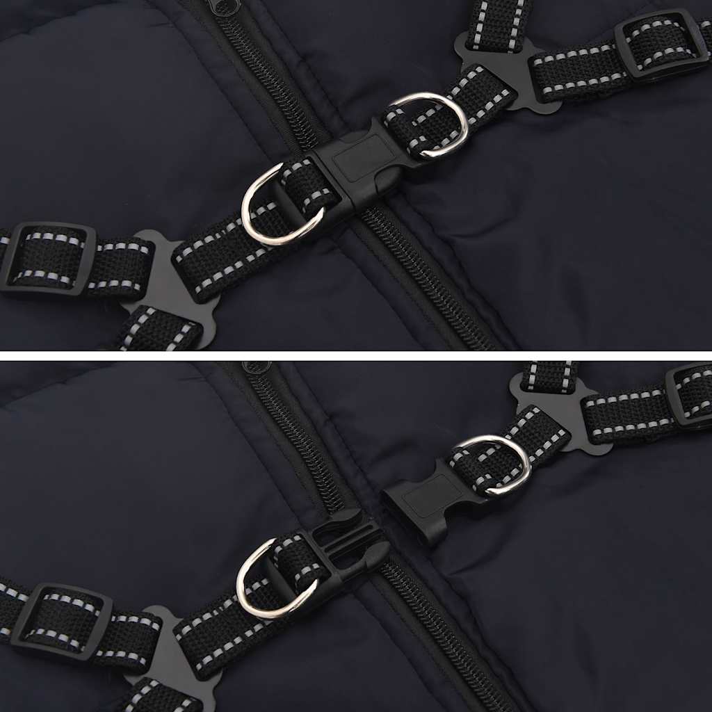 Hundtäcke med sele vattentät reflex marinblå L52