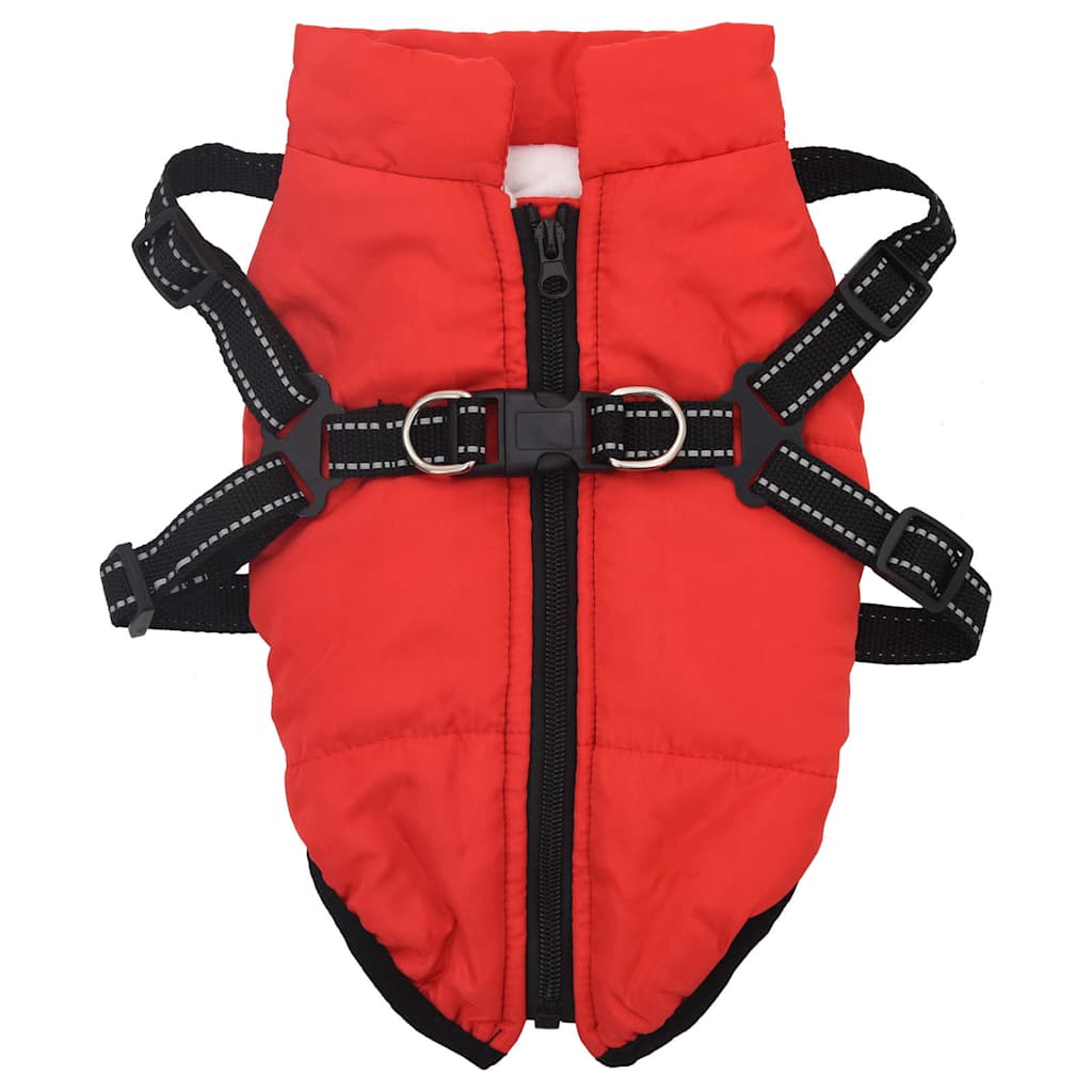 Hundtäcke med sele vattentät reflex röd L36