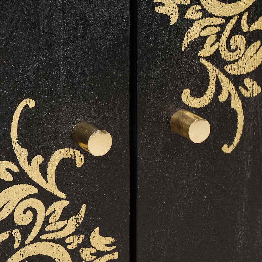 Badrumsskåpsset 3 pcs Svart 180 x 33 x 75 cm Massivt mangoträ