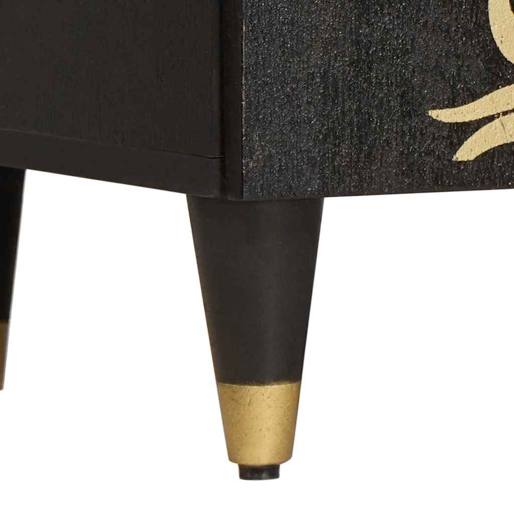 Badrumsskåpsset 3 pcs Svart 180 x 33 x 75 cm Massivt mangoträ