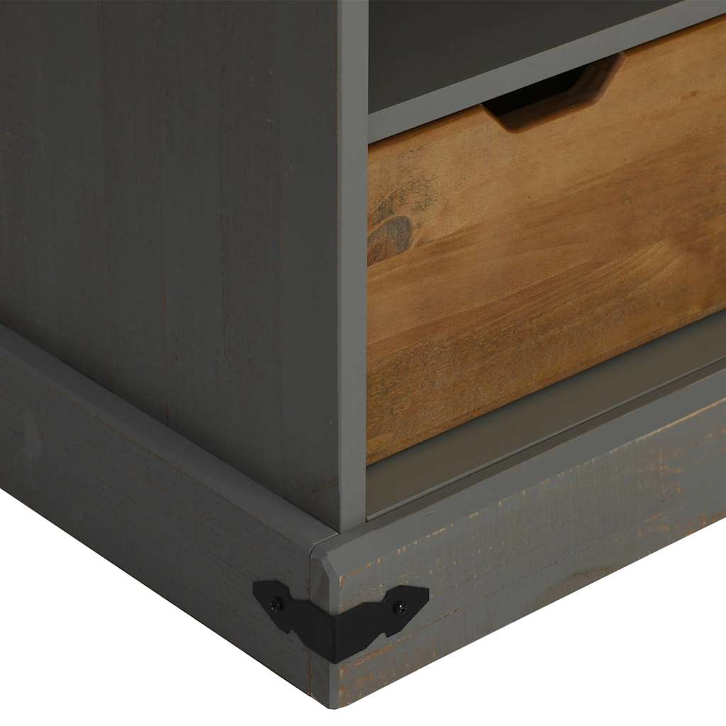 TV-bänk HALDEN med skjutdörr grå 110x40x60 cm massivt trä