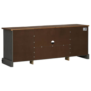 TV-bänk HALDEN 2 skjutdörrar grå 150x40x60 cm massivt trä