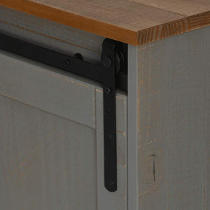 TV-bänk HALDEN 2 skjutdörrar grå 150x40x60 cm massivt trä