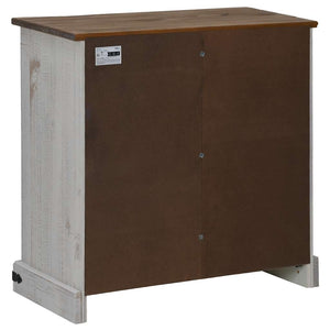 Skänk HALDEN med skjutdörr vit 80x40x80 cm massivt trä