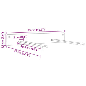 Förvaringshylla för trädgårdsredskap vägghängd svart stål