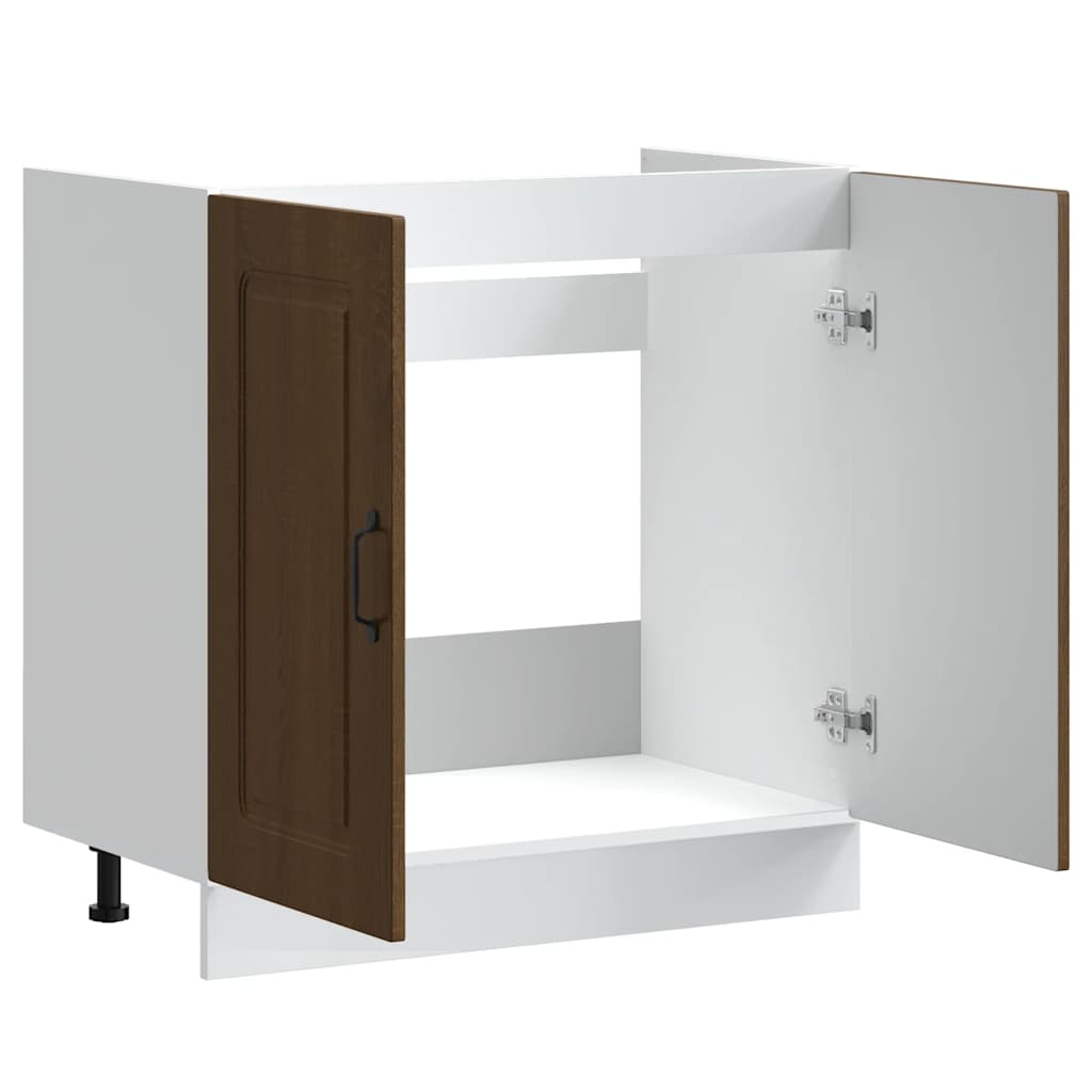 Diskbänk underskåp Kalmar brun ek 80x46x81,5 cm konstruerat trä