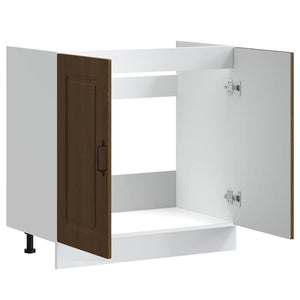 Diskbänk underskåp Kalmar brun ek 80x46x81,5 cm konstruerat trä