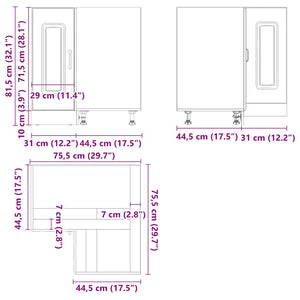 Hörnbänkskåp till köket Kalmar betonggrå konstruerat trä
