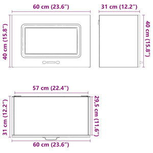 Väggskåp för kök Kalmar grå sonoma konstruerat trä