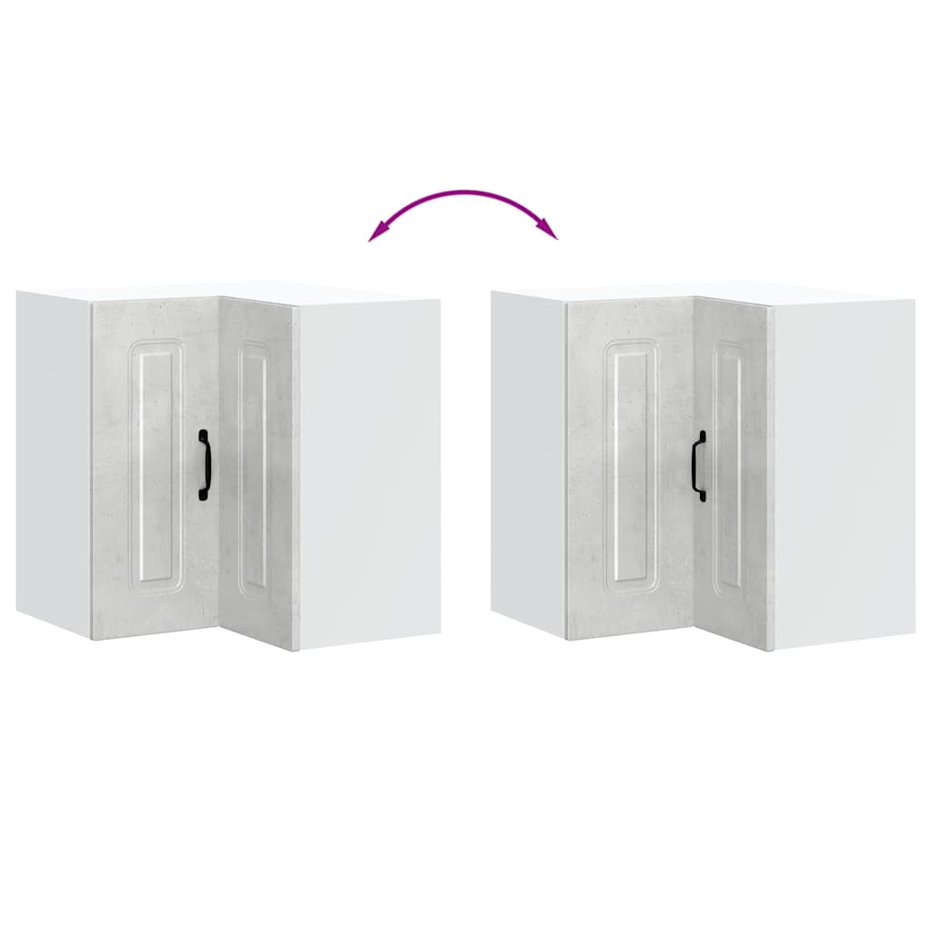 Vägghörnskåp för kök Kalmar betonggrå konstruerat trä