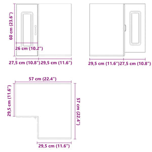 Vägghörnskåp för kök Kalmar betonggrå konstruerat trä