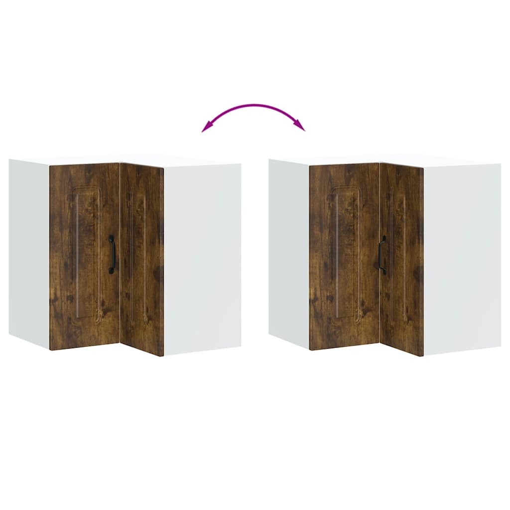 Vägghörnskåp för kök Kalmar rökfärgad ek konstruerat trä