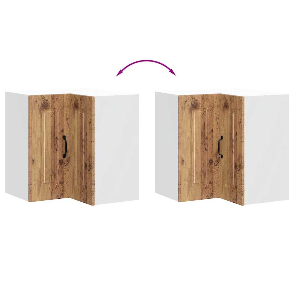 Vägghörnskåp för kök Kalmar åldrat trä konstruerat trä