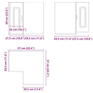 Vägghörnskåp för kök Kalmar artisan ek konstruerat trä