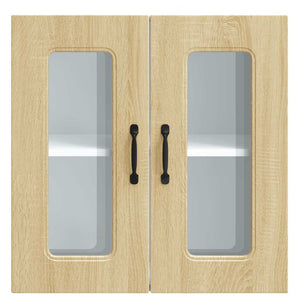 Väggskåp för kök med glasdörr Kalmar sonoma-ek konstruerat trä