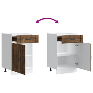 Basskåp för kök Lucca rökfärgad ek konstruerat trä