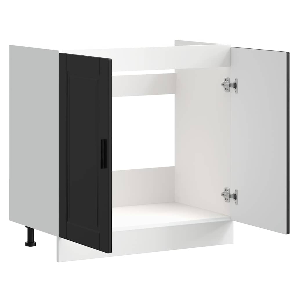 Diskbänk underskåp Porto svart 80x46x81,5 cm konstruerat trä