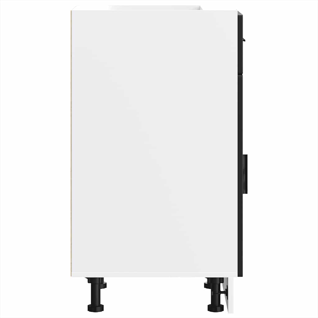 Basskåp för kök Porto svart konstruerat trä