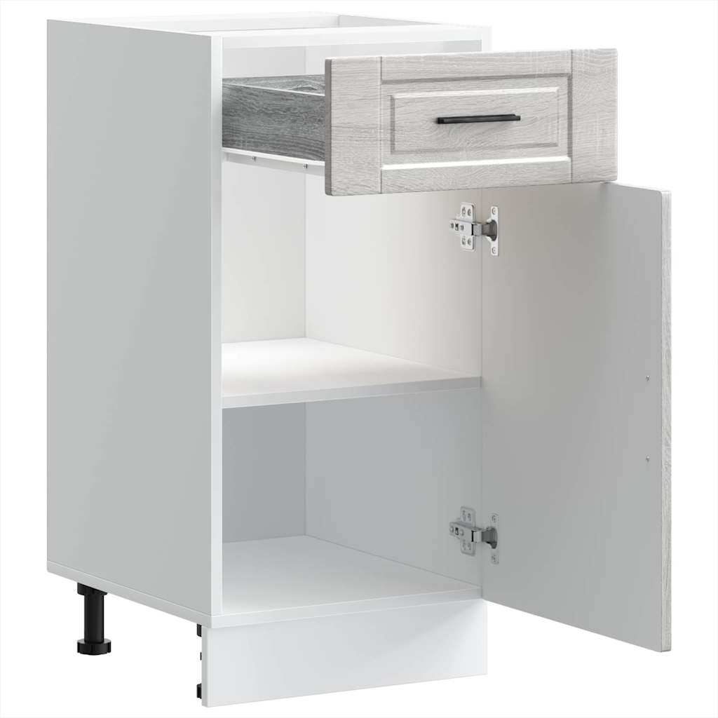 Basskåp för kök Porto grå sonoma konstruerat trä