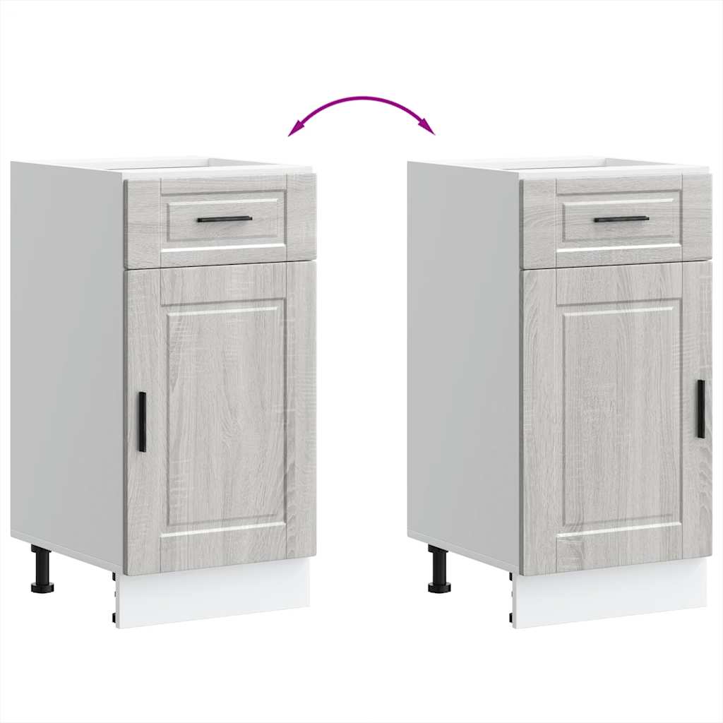 Basskåp för kök Porto grå sonoma konstruerat trä