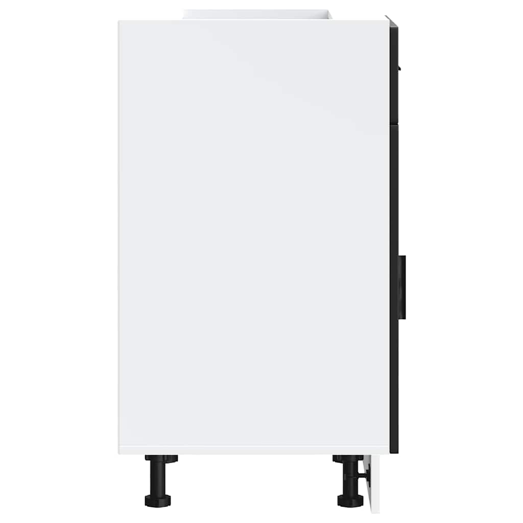 Basskåp för kök Porto svart konstruerat trä