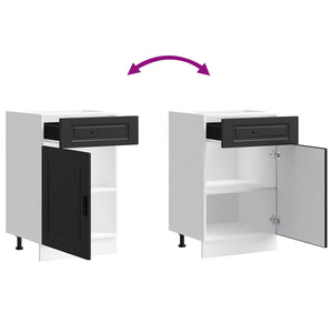 Basskåp för kök Porto svart konstruerat trä