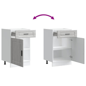 Basskåp för kök Porto grå sonoma konstruerat trä