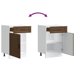 Basskåp för kök Porto brun ek konstruerat trä