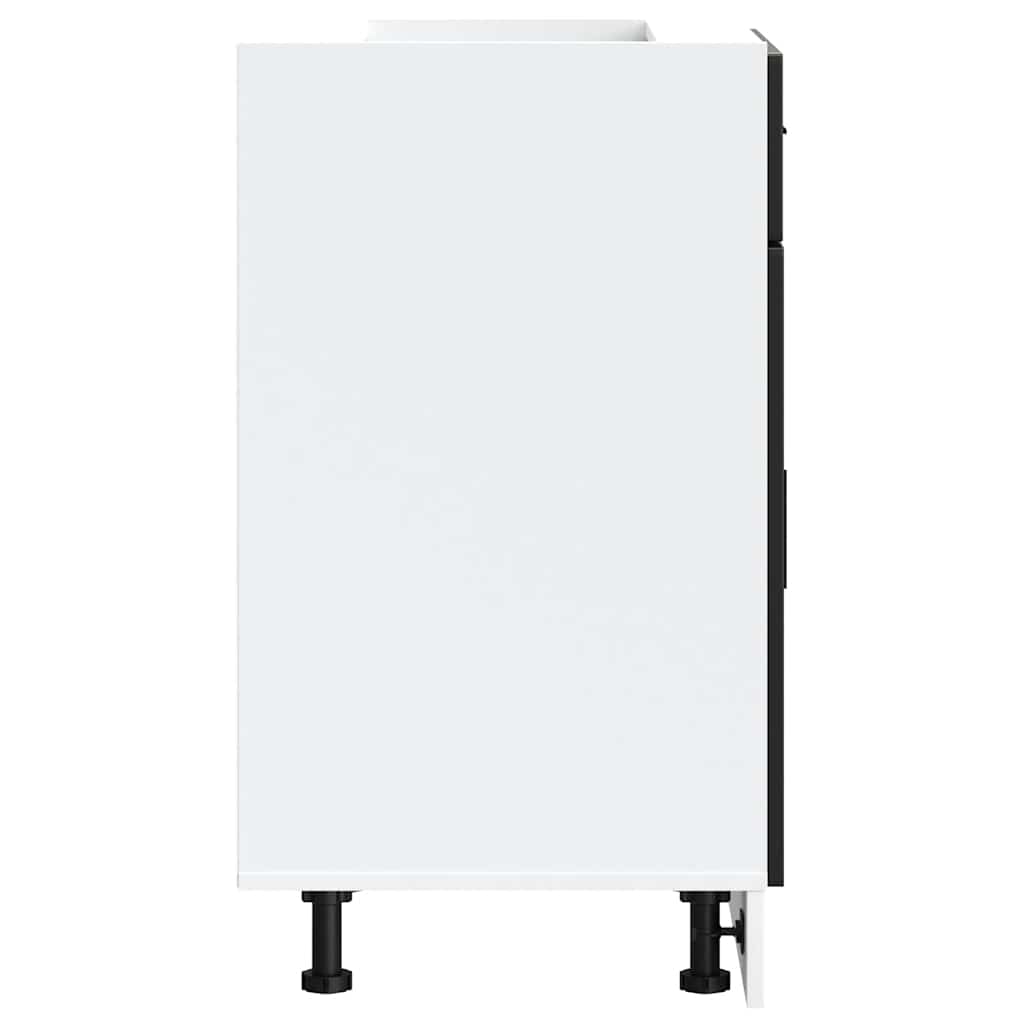 Basskåp för kök Porto svart konstruerat trä