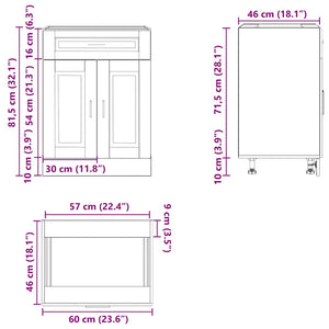 Basskåp för kök Porto sonoma-ek konstruerat trä