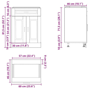 Basskåp för kök Porto brun ek konstruerat trä