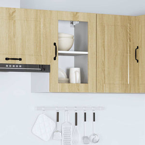 Väggskåp för kök med glasdörr Porto sonoma-ek