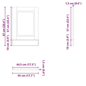 Diskmaskinspanel Porto artisan ek 45x1,5x67 cm konstruerat trä