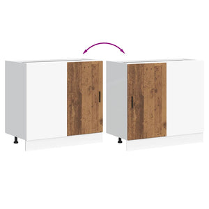 Basskåp med diskbänk “Lyon” åldrat trä konstruerat trä