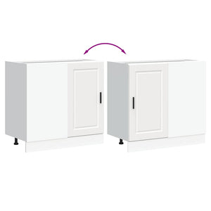 Basskåp för kök Porto vit konstruerat trä