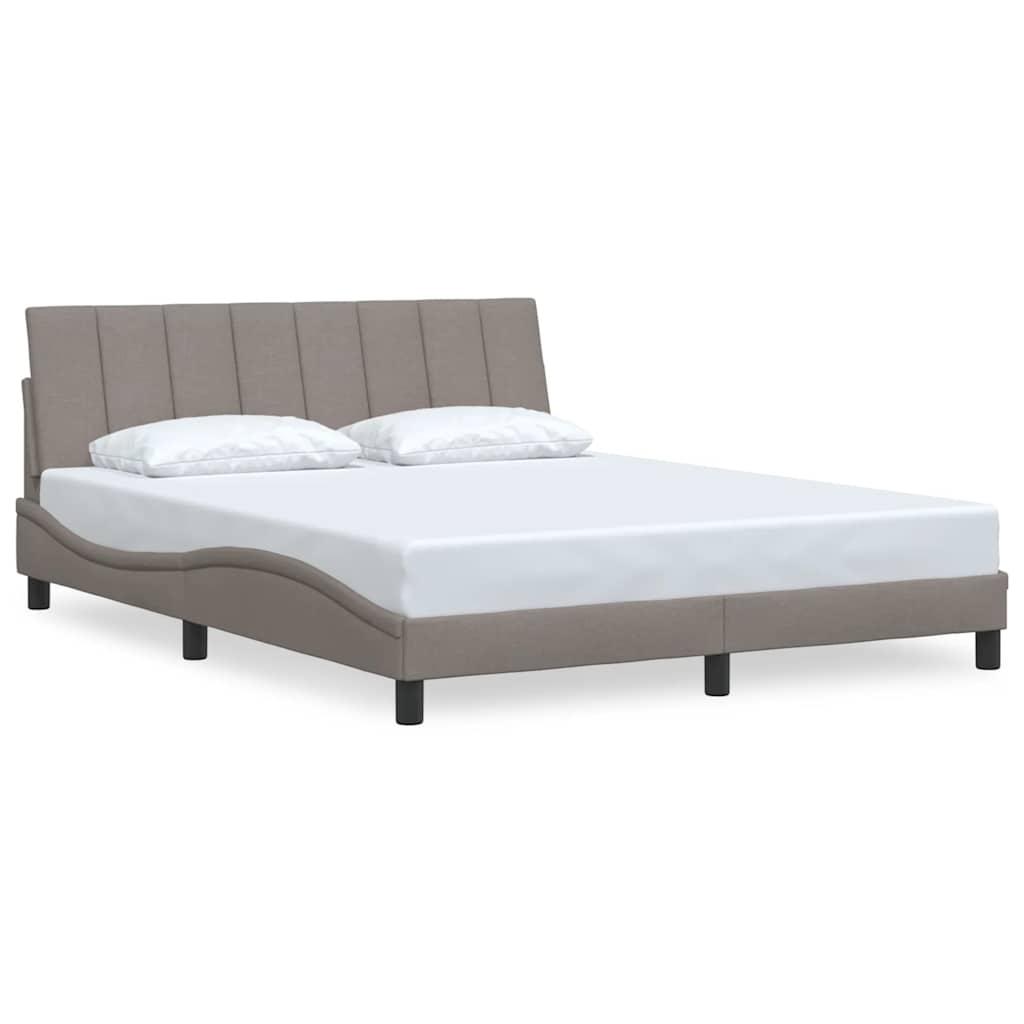 Bed Frame without Mattress "Hanko" Taupe 160x200 cm Fabric