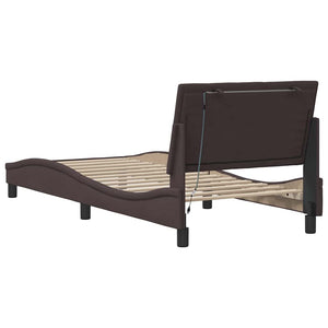 Bed Frame without Mattress "Hanko" Dark Brown 90x190cm Fabric