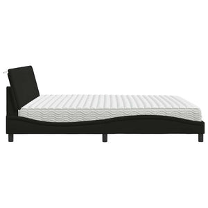 Bed with Mattress "Hanko" Black 200x200 cm Fabric