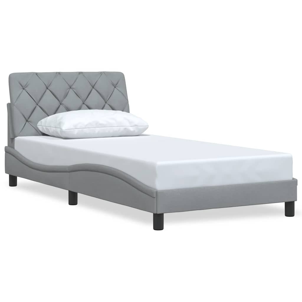 Bed Frame without Mattress Light Grey 100x200 cm Fabric