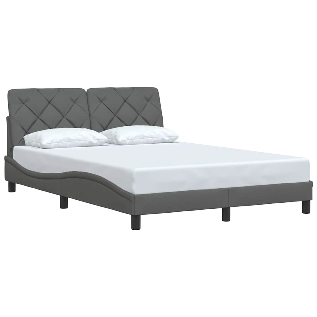 Bed Frame without Mattress Dark Grey 120x200 cm Fabric