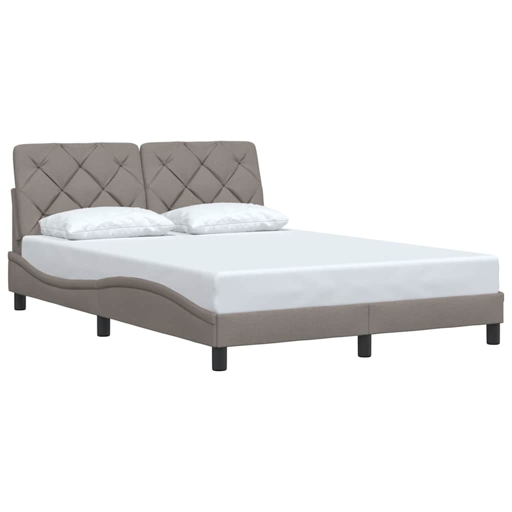 Bed Frame without Mattress Taupe 120x200 cm Fabric